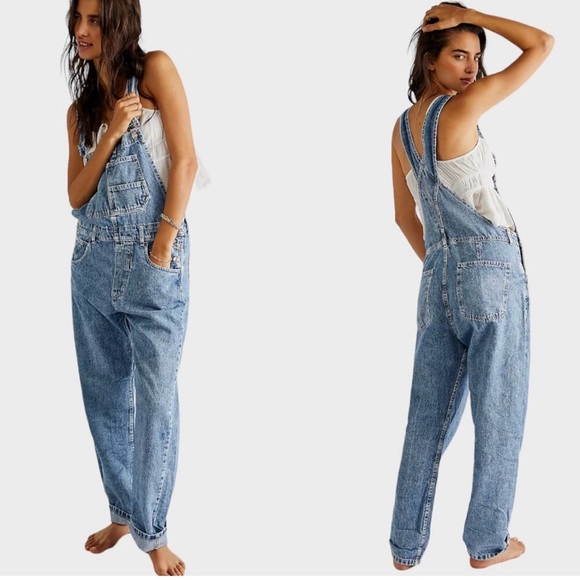We The Free Denim - We The Free Ziggy Denim Overalls Women in Powder Blue